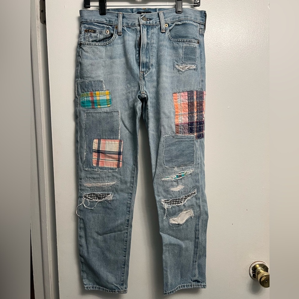 Women’s Avery Boyfriend Jean with patchwork patches casual Polo Ralph Lauren